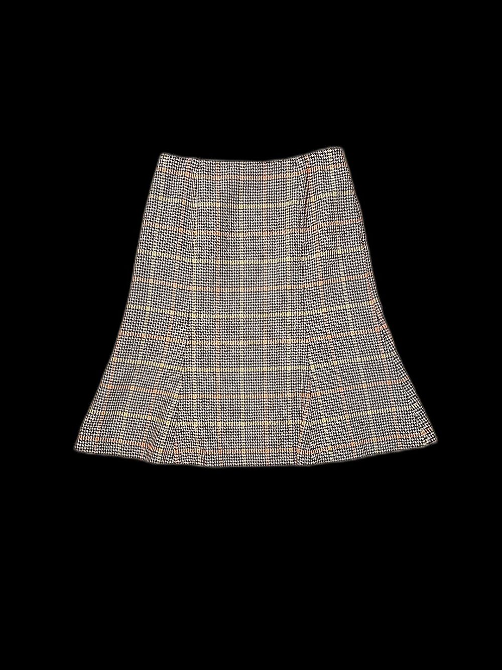 Talbots Wool Houndstooth Riding Skirt Equestrian Brown A Line Preppy Lined 10